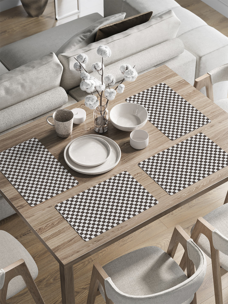Комплект плейсматов «Шахматная клетка» | JoyArty