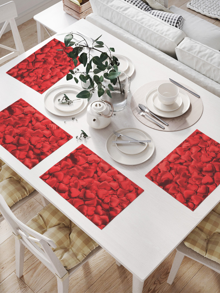 Комплект плейсматов «Ажурные сердечки» | JoyArty