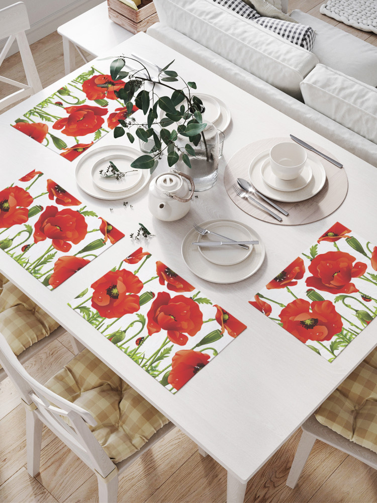 Комплект плейсматов «Ароматные маки» | JoyArty