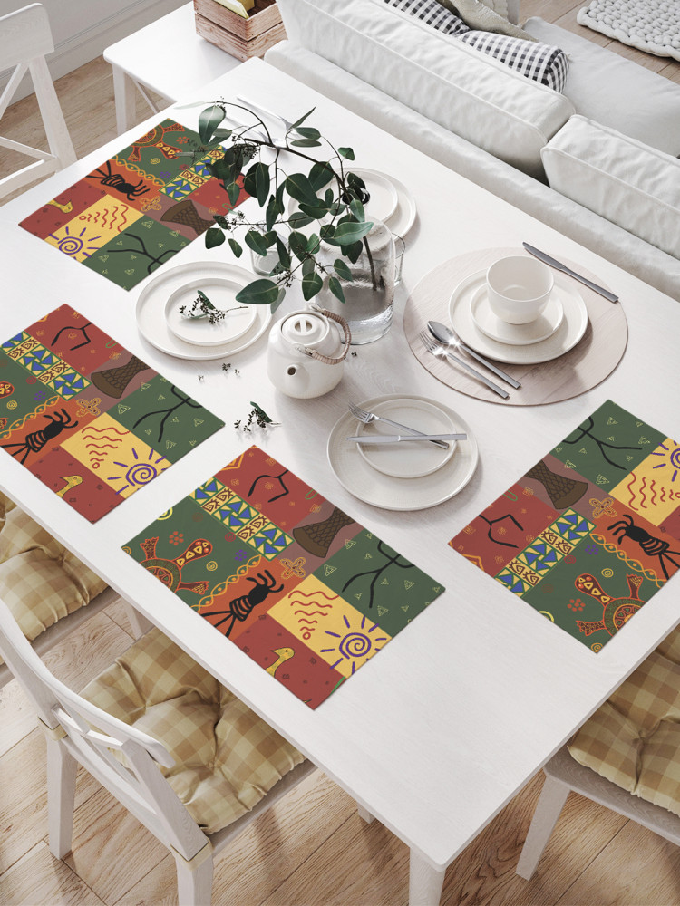 Комплект плейсматов «Африканская история» | JoyArty