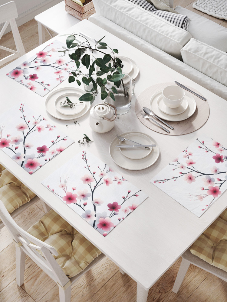 Комплект плейсматов «Ветка сакуры» | JoyArty