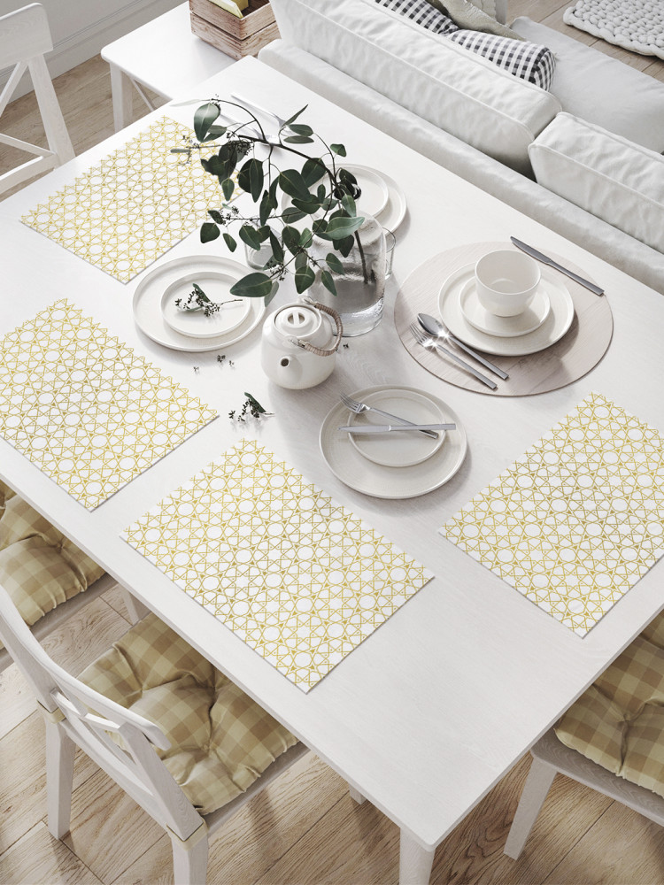 Комплект плейсматов «Золотая клетка» | JoyArty