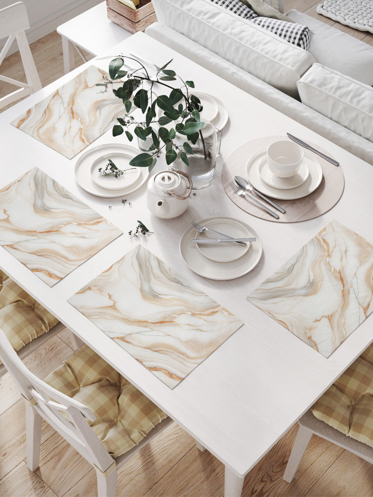 Комплект плейсматов «Нежный мрамор» | JoyArty