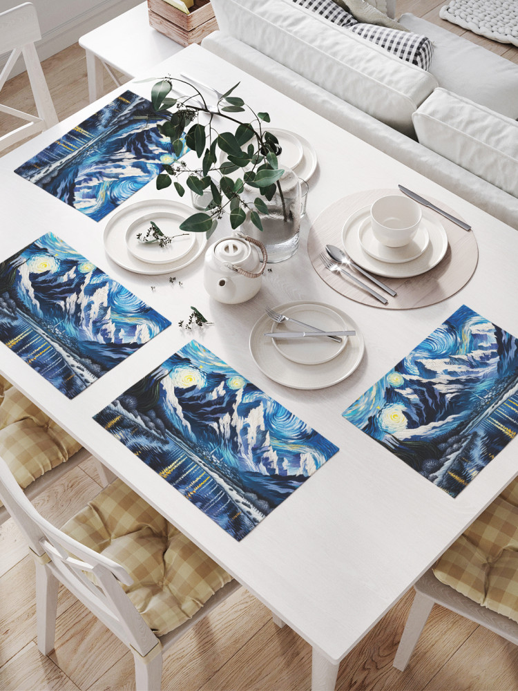 Комплект плейсматов «Ночь в горах» | JoyArty