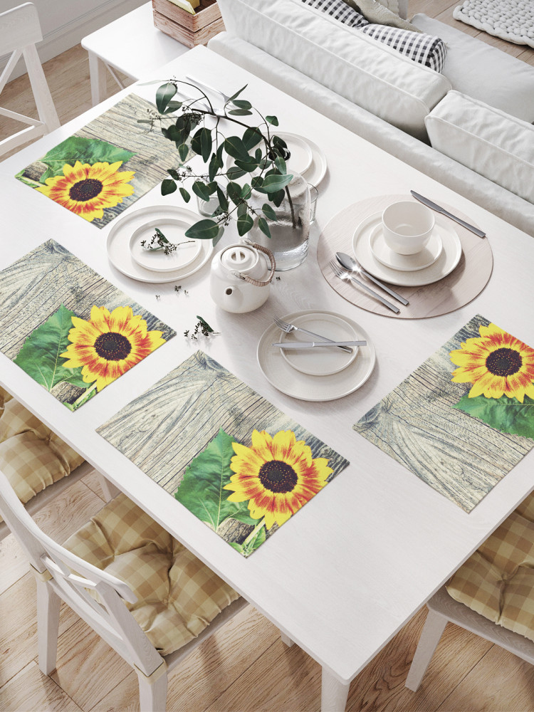 Комплект плейсматов «Одинокий подсолнух» | JoyArty