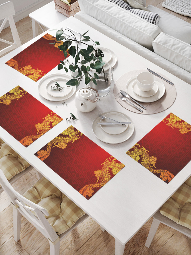 Комплект плейсматов «Орнамент дракона» | JoyArty