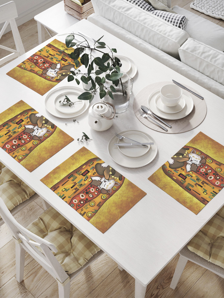 Комплект плейсматов «Поцелуй котиков» | JoyArty