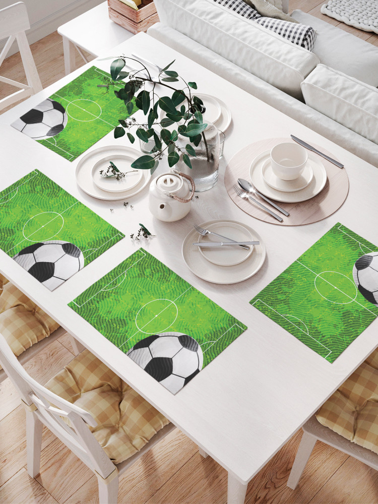 Комплект плейсматов «Футбольное поле и мяч» | JoyArty