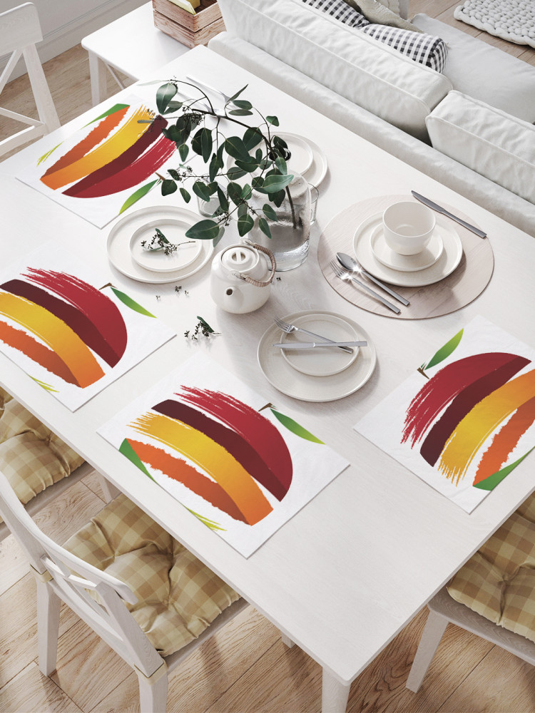 Комплект плейсматов «Яблоко по спирали» | JoyArty