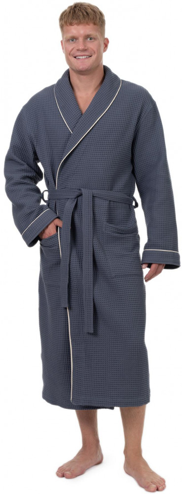 Халат вафельный мужской «Gentile» | Giardino Francese | Cleanelly Collection