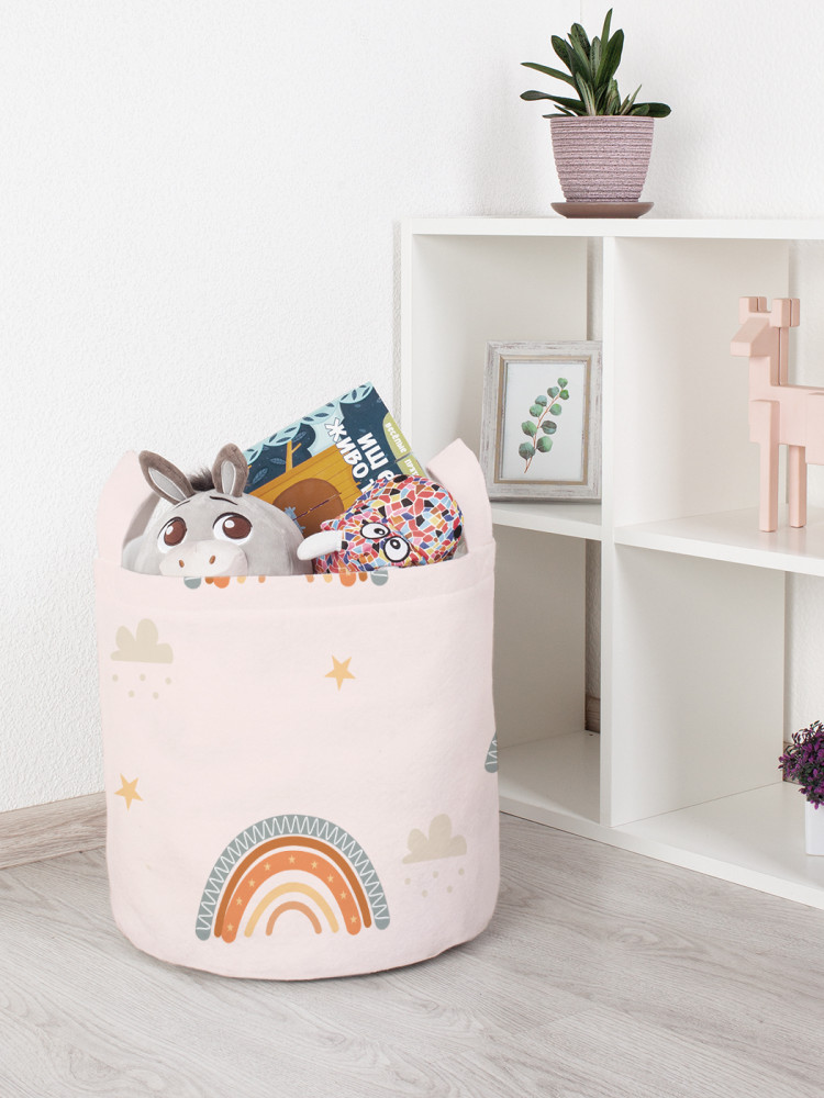 Корзина для хранения игрушек «Нежная радуга» | JoyArty