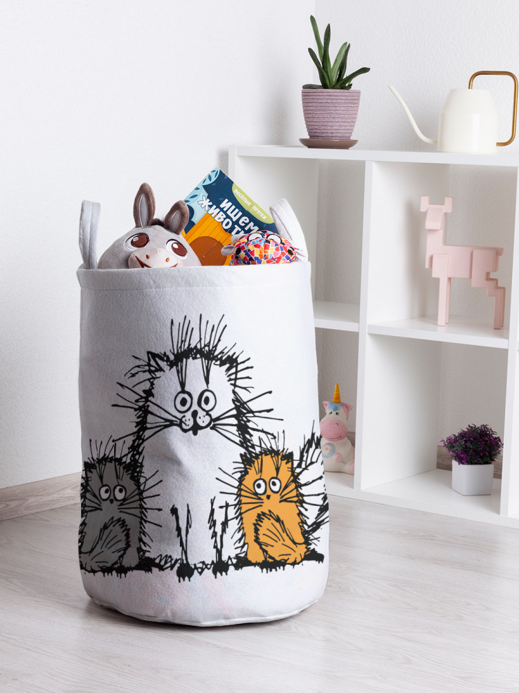 Корзина для хранения игрушек «Мохнатые коты» | JoyArty