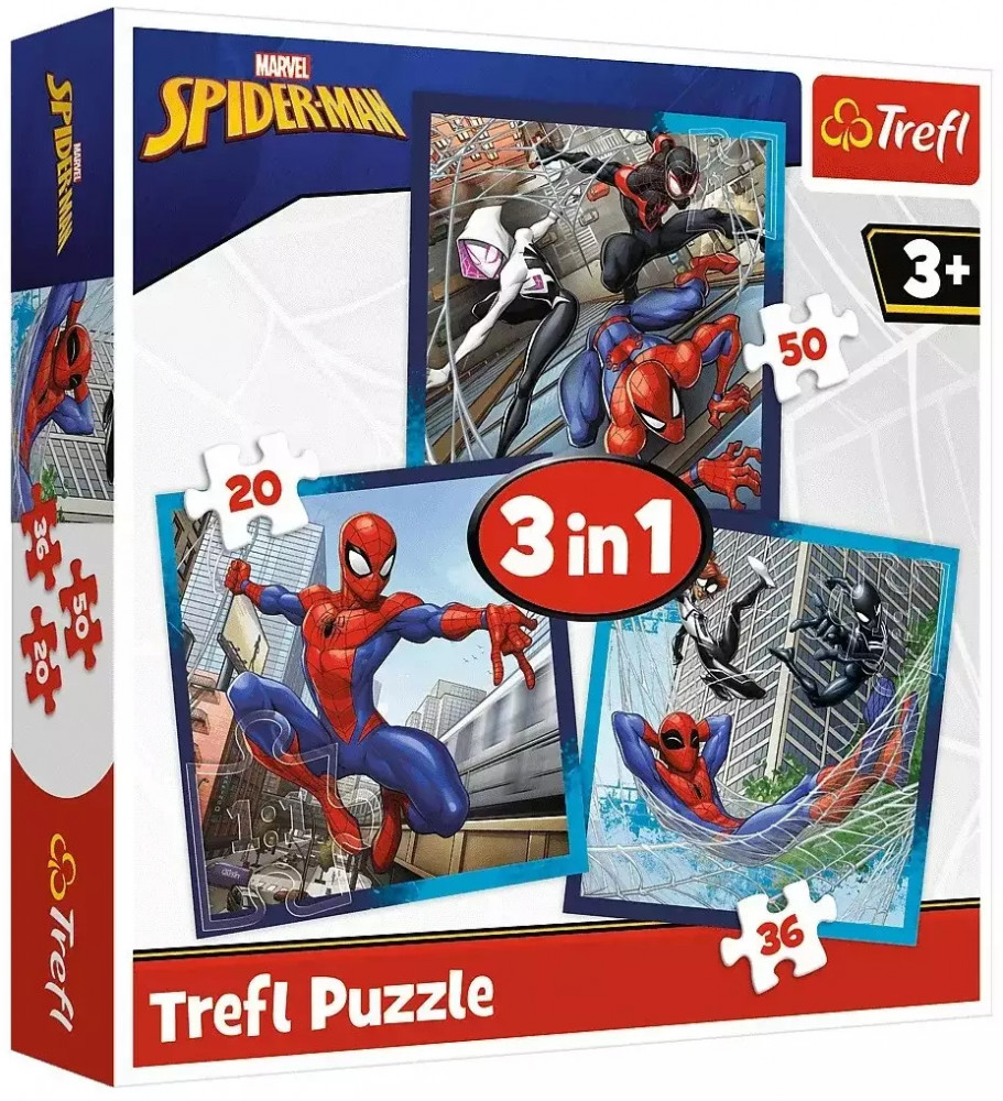 Набор пазлов 3 в 1 «Человек-паук. Друзья Паука» | Marvel | Trefl