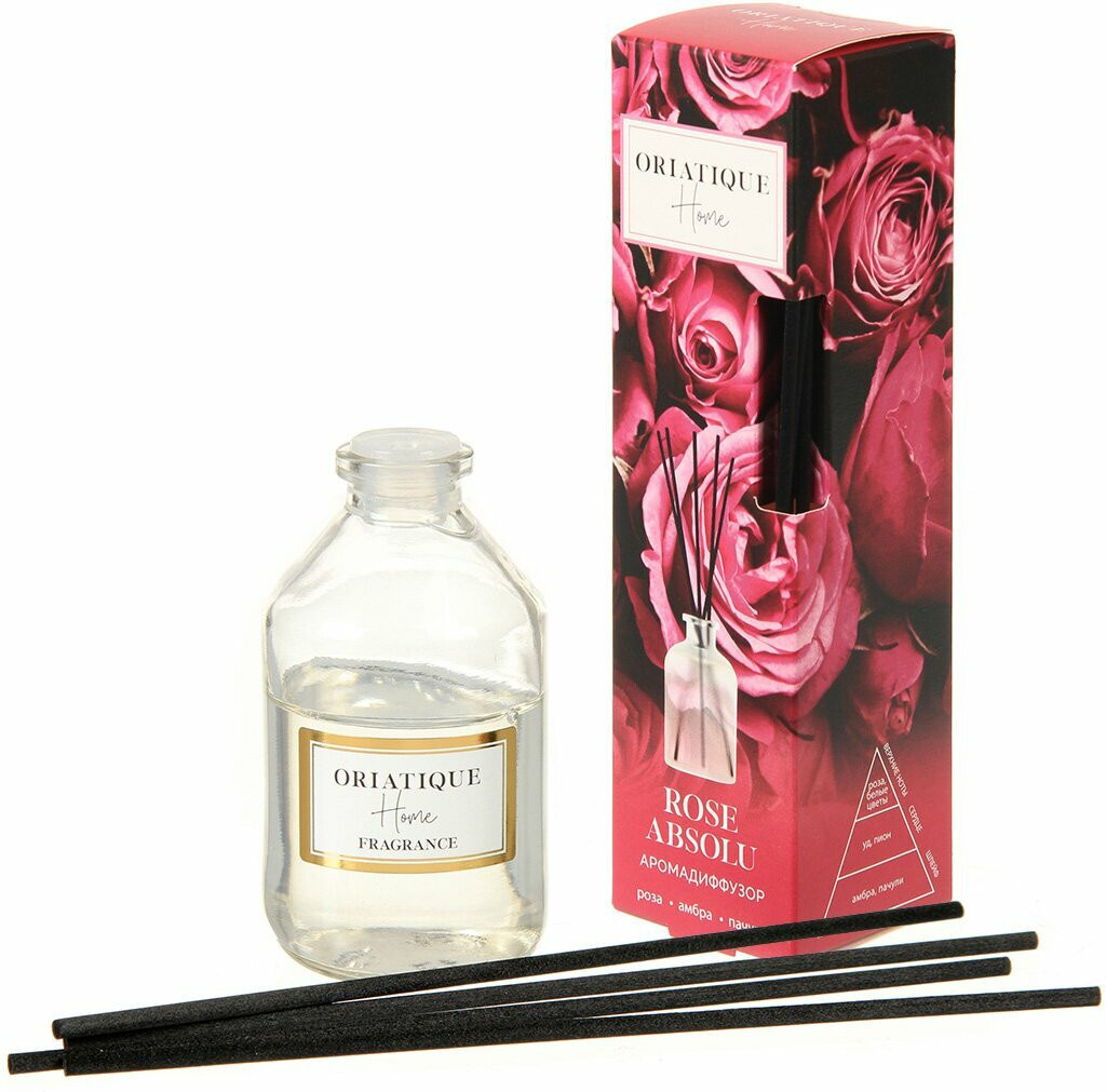 Аромадиффузор с ароматом розы, амбры и пачули «Rose Absolu» | Oriatique Home