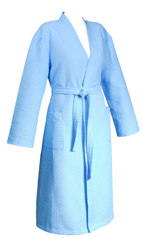 Женский халат вафельный гладкокрашеный "Confetto" (цвет голубой) | Confetto | ДМ Текстиль