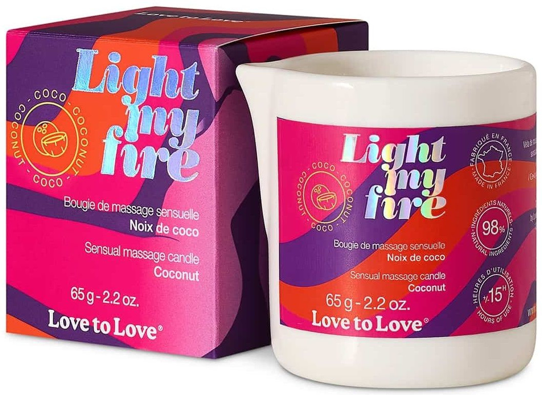 Свеча массажная с ароматом кокоса Light My Fire Coconut | Love to Love