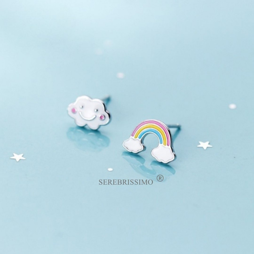 Сережки детские «Радуга и облачко» | Serebrissimo