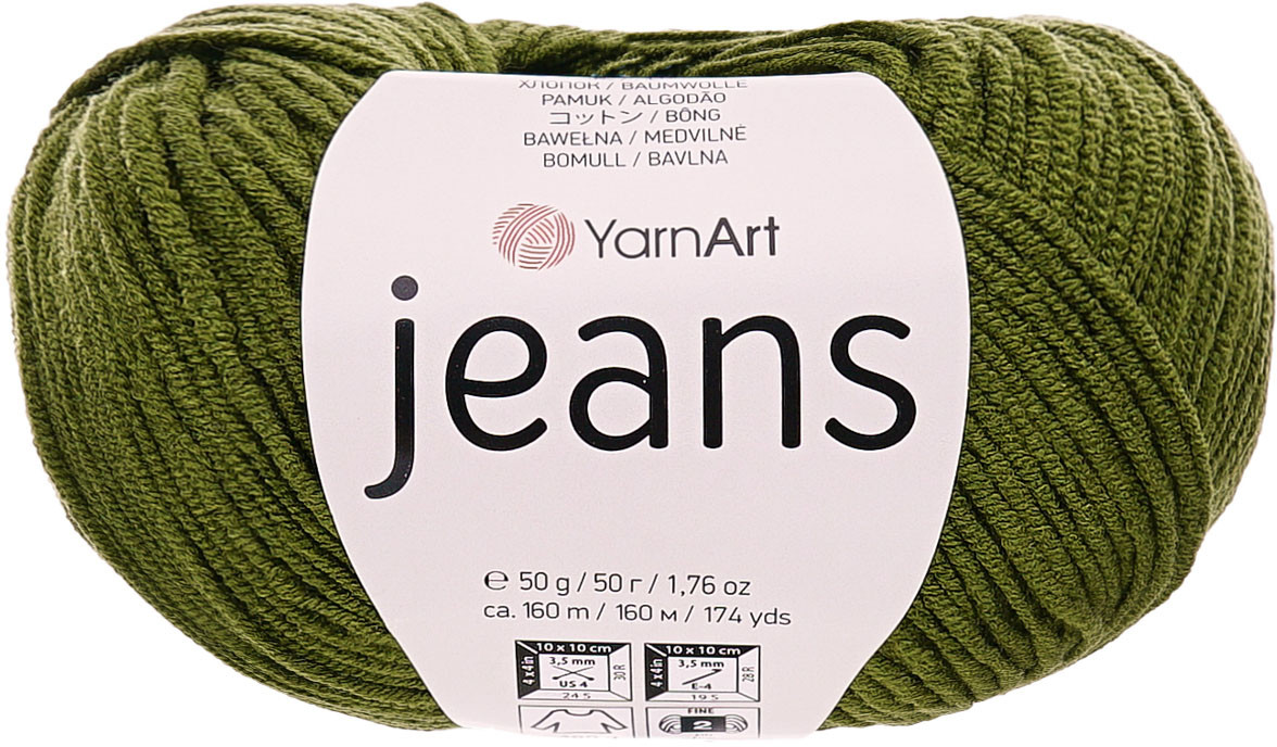 Пряжа для вязания «Jeans», цвет 82 темно-оливковый | Jeans | YarnArt