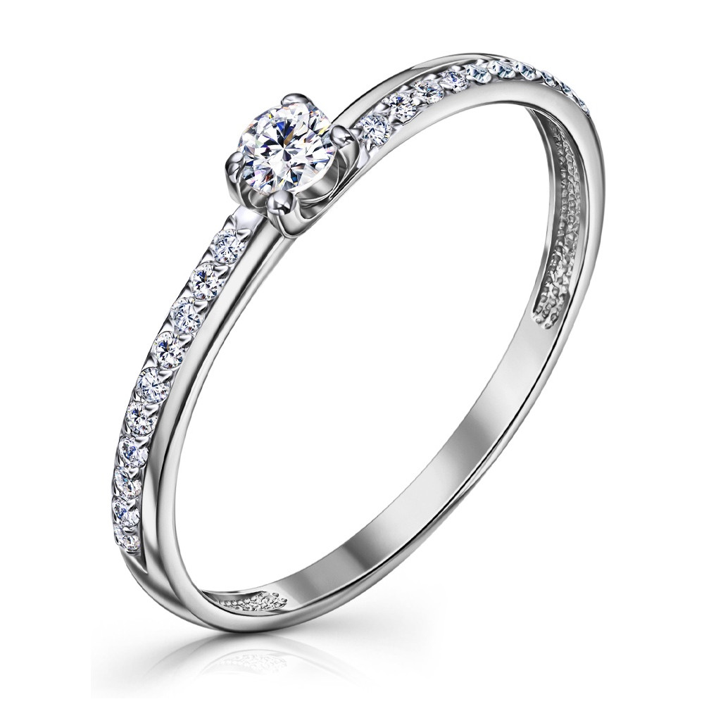Кольцо из серебра с фианитами | Lucente Silver