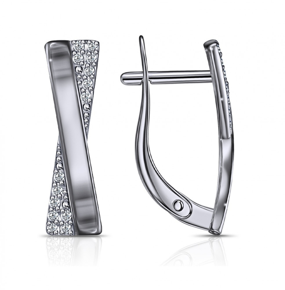 Серьги из серебра с фианитами | Lucente Silver