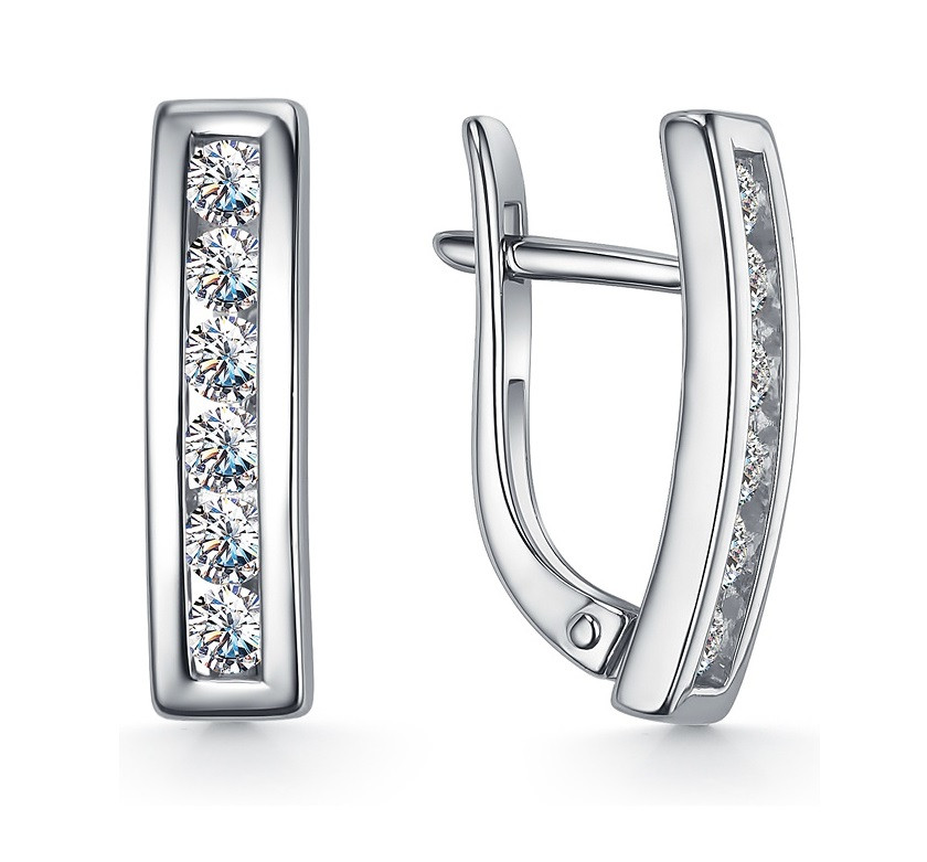 Серьги из серебра с фианитами | Lucente Silver