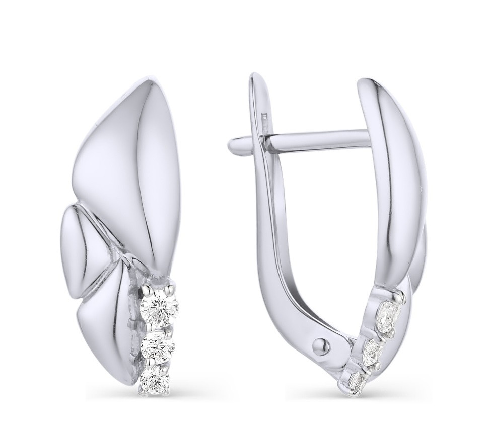 Серьги из серебра с фианитами | Lucente Silver