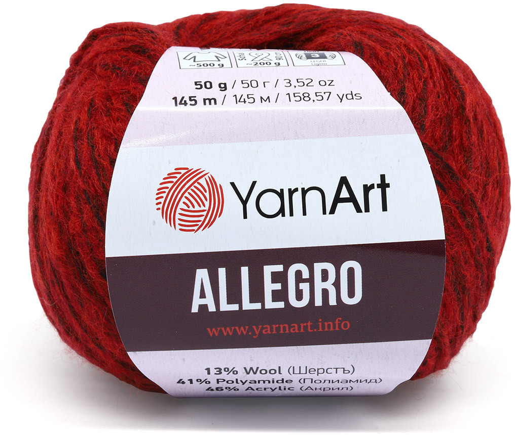 Пряжа для вязания «Allegro», 711 Бордовый меланж | YarnArt