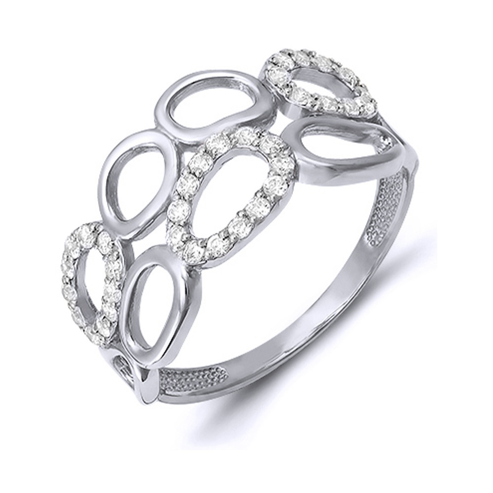 Кольцо из серебра с фианитами | Lucente Silver