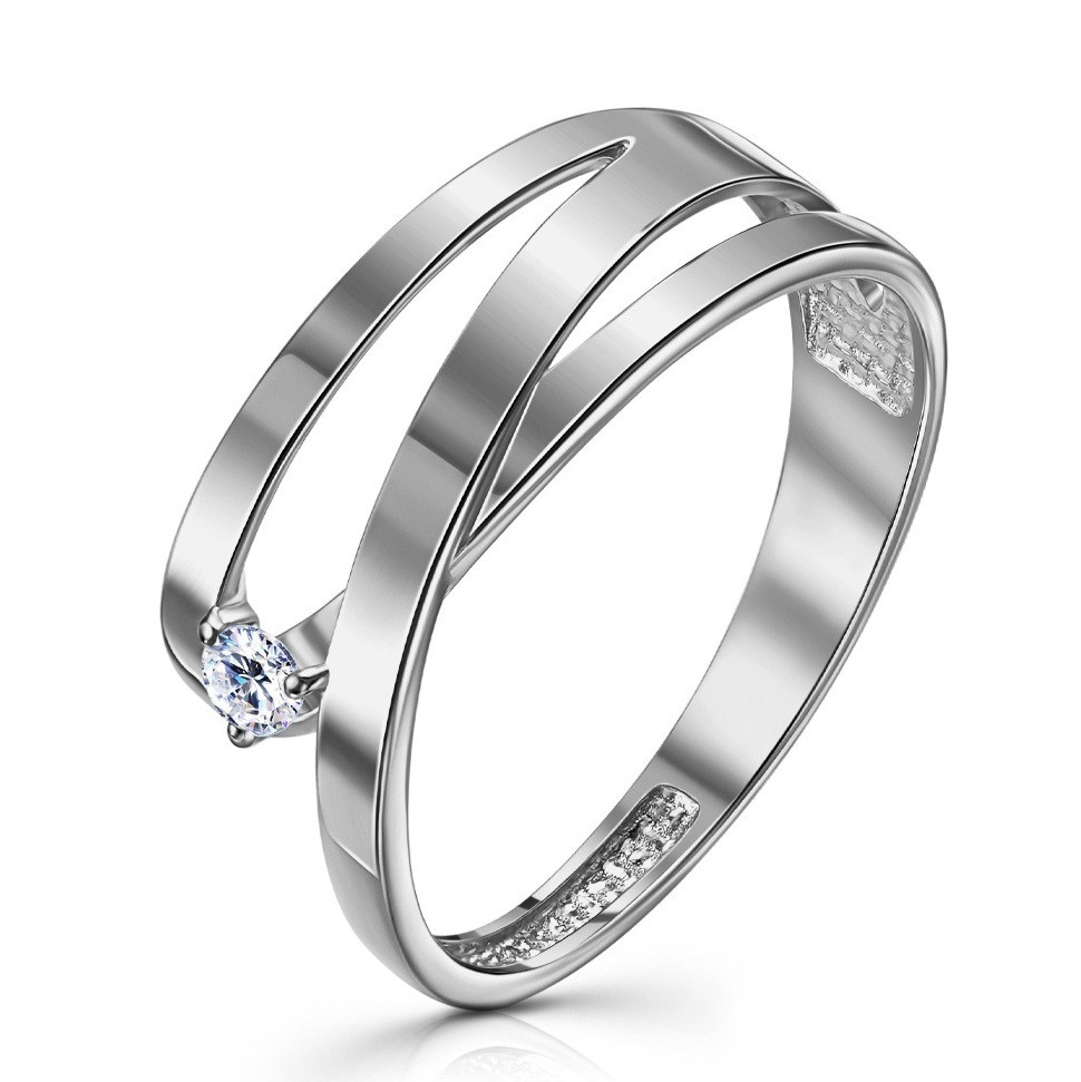 Кольцо из серебра с фианитом | Lucente Silver