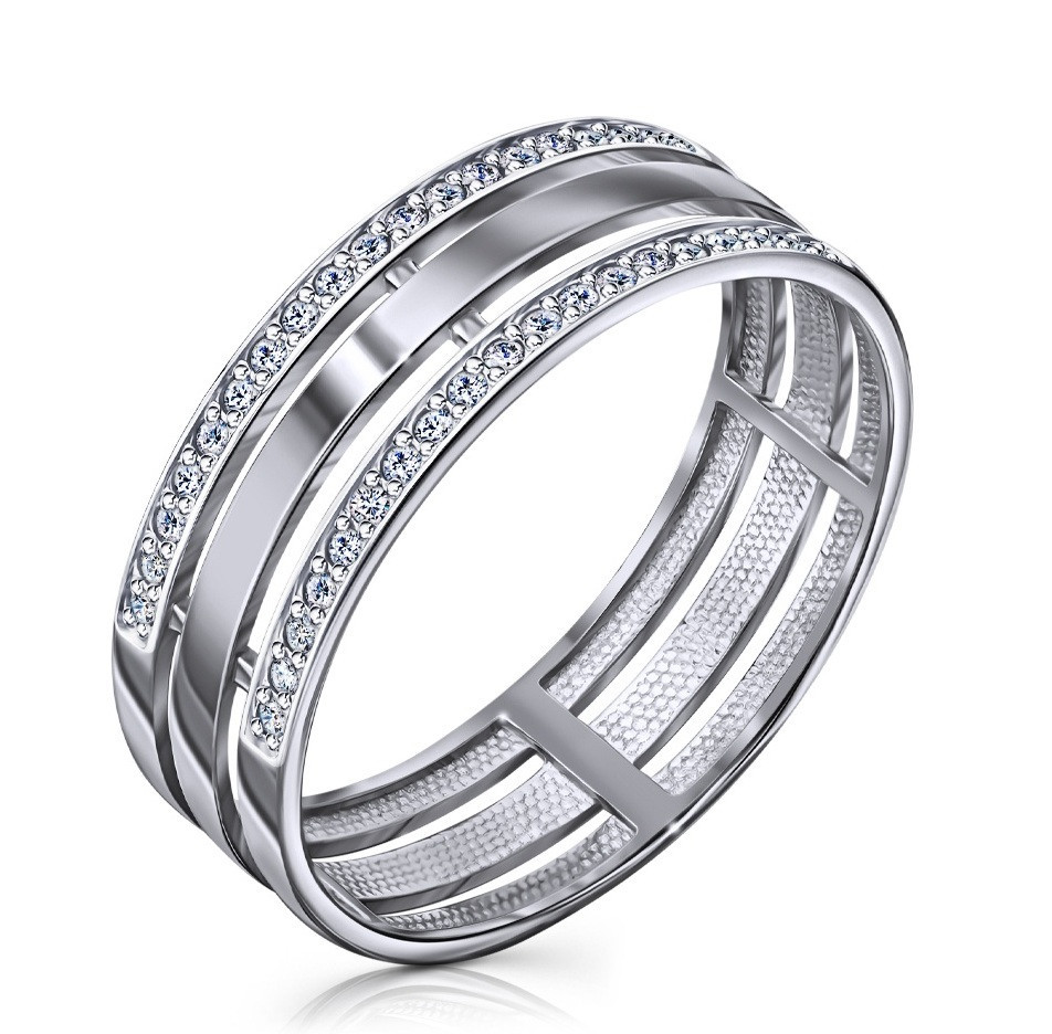 Кольцо из серебра с фианитами | Lucente Silver