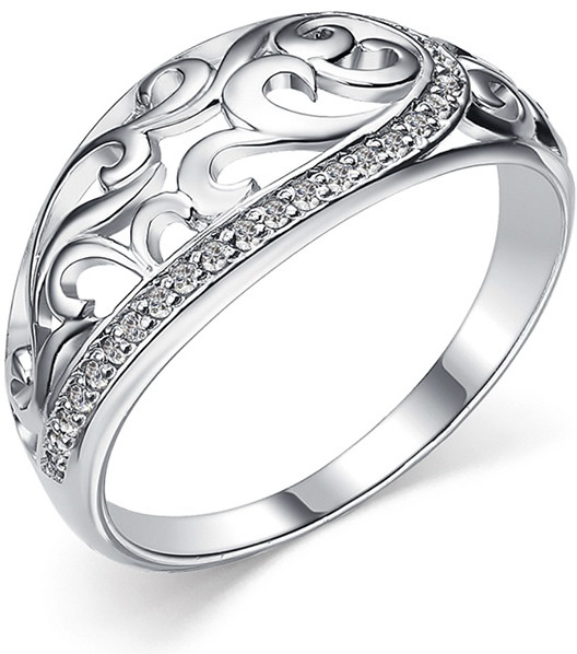 Кольцо из серебра с фианитами | Lucente Silver