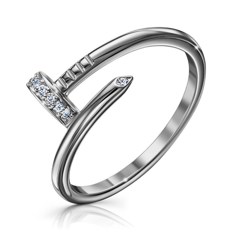 Кольцо из серебра с фианитами | Lucente Silver