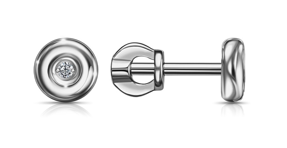 Серьги из серебра с фианитами | Lucente Silver