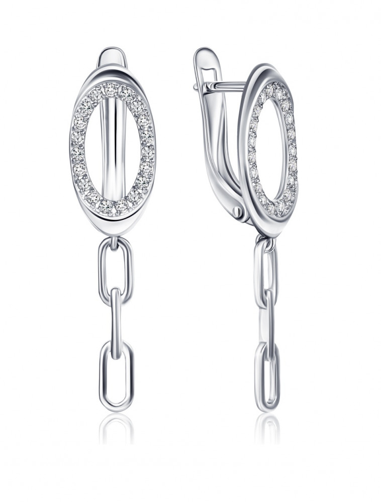 Серьги из серебра с фианитами | Lucente Silver