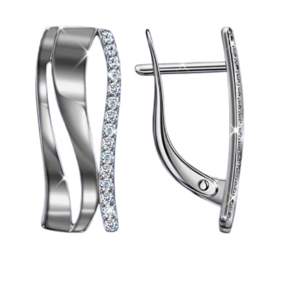 Серьги из серебра с фианитами | Lucente Silver