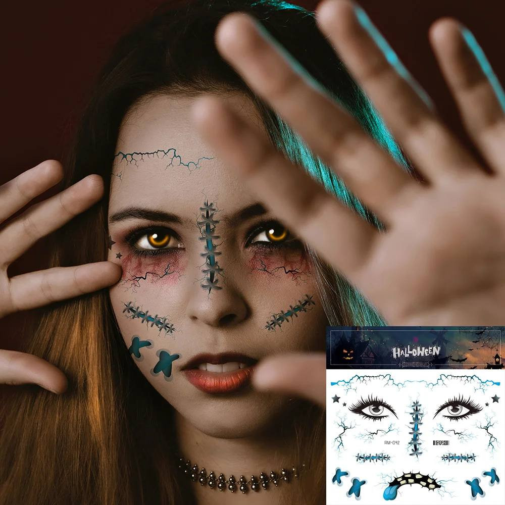 Временная татуировка «Швы и трещины» | Halloween Collection