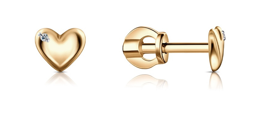 Серьги из золоченого серебра с фианитами | Lucente Silver