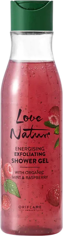 Отшелушивающий гель для душа с органической мятой и малиной «Love Nature» | Oriflame Cosmetics