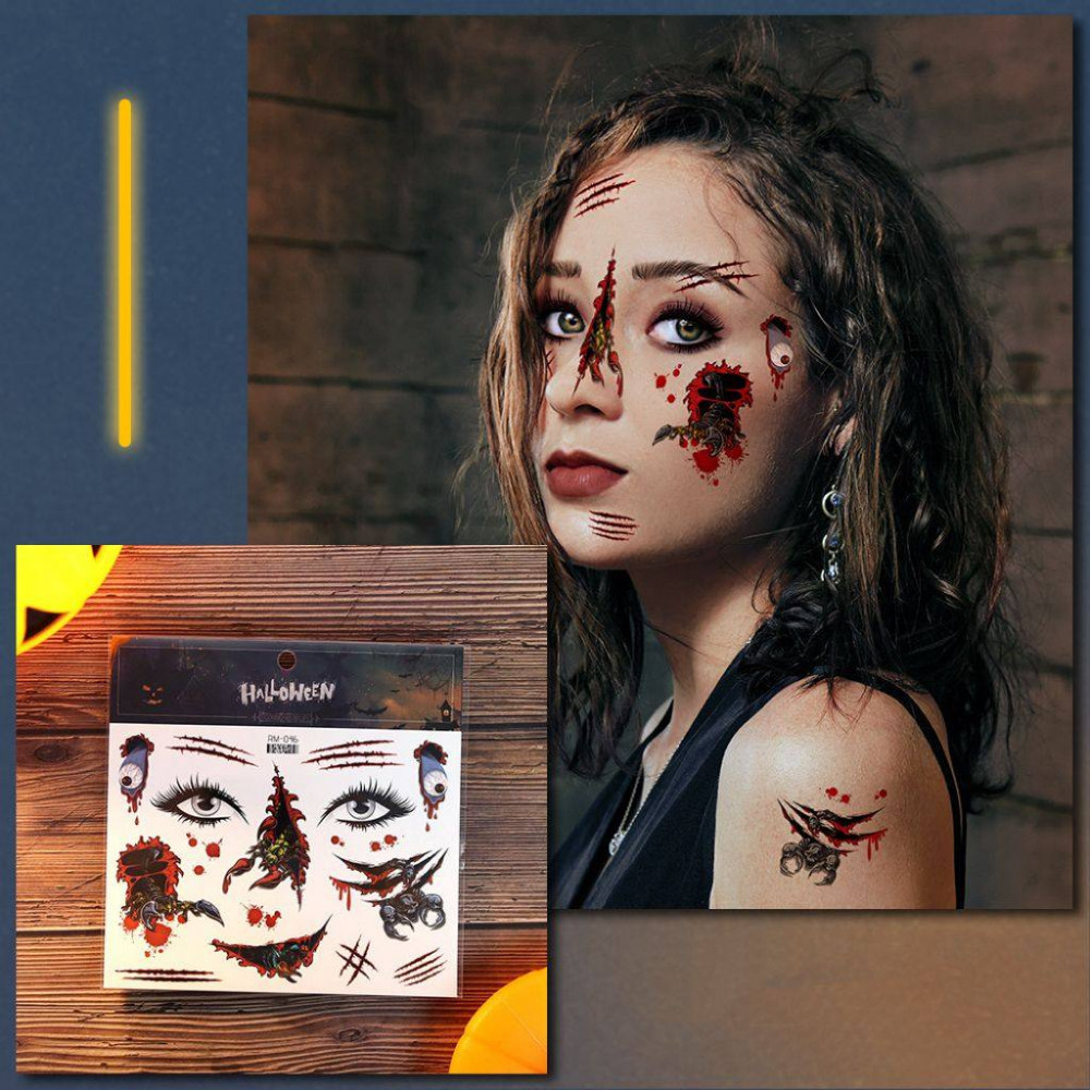 Временная татуировка «Кровавые раны и когти» | Halloween Collection