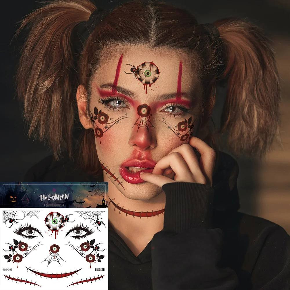 Временная татуировка «Жуткая паутина с глазами» | Halloween Collection