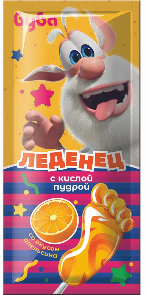 Карамель леденцовая с кислой пудрой на палочке «Буба. Пятка» | Sweet bar