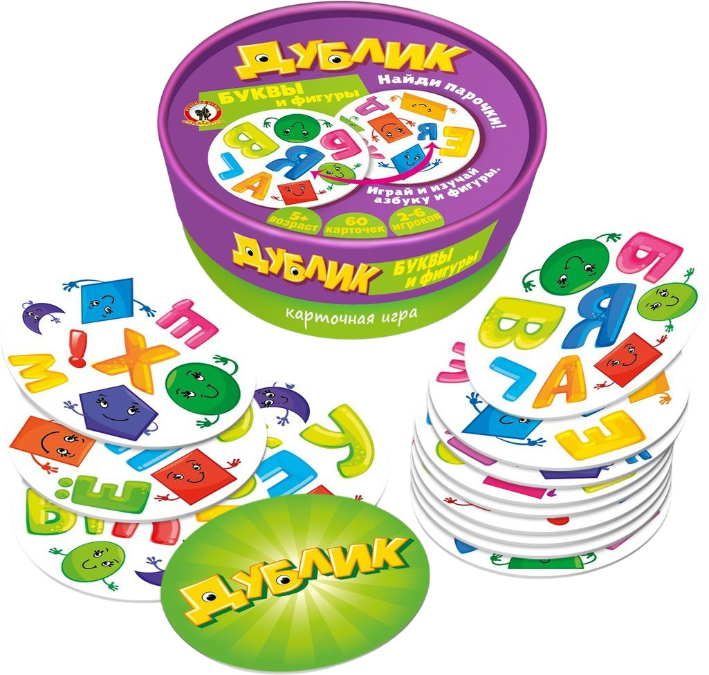Игра настольная «Дублик. Буквы и фигуры» | Русский стиль