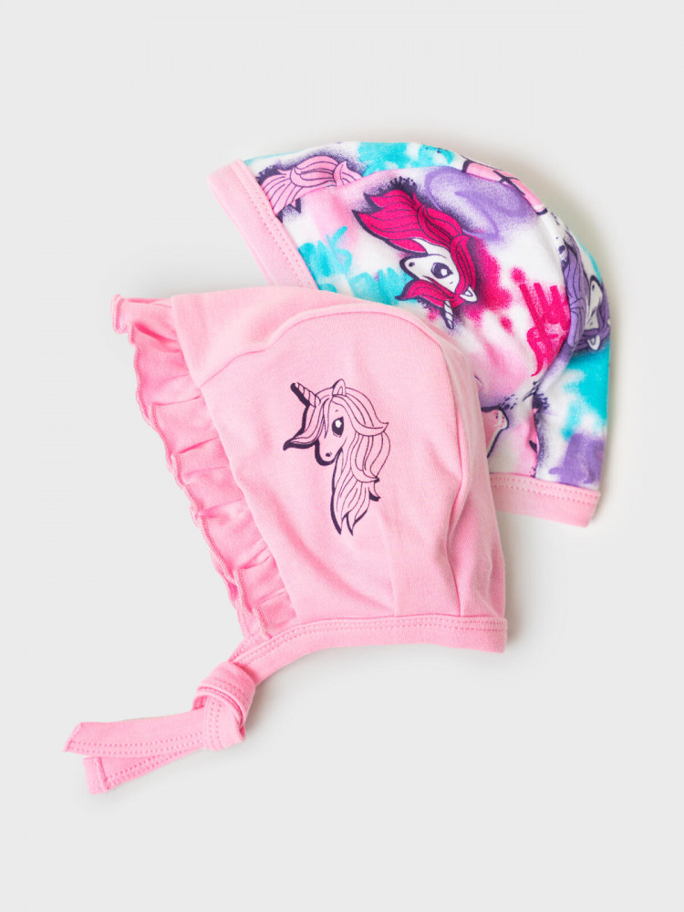 Комплект чепчиков для девочек | PlayToday