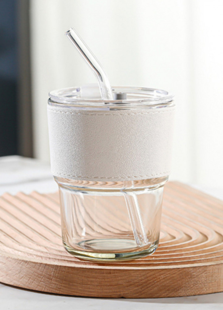 Стакан со стеклянной трубочкой «Tarola White»