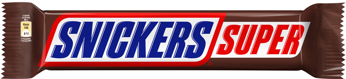 Батончик шоколадный с обжаренным арахисом и карамелью «Super» | Snickers