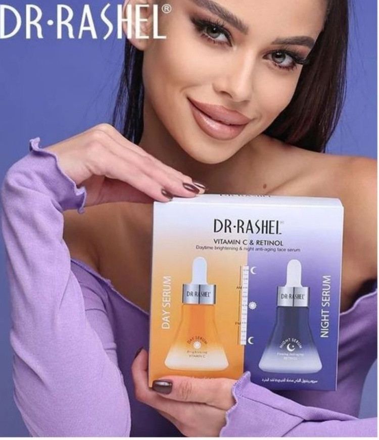 Набор по уходу за лицом для женщин «Vitamin C and Retinol Day and Night Serum» | Dr. Rashel