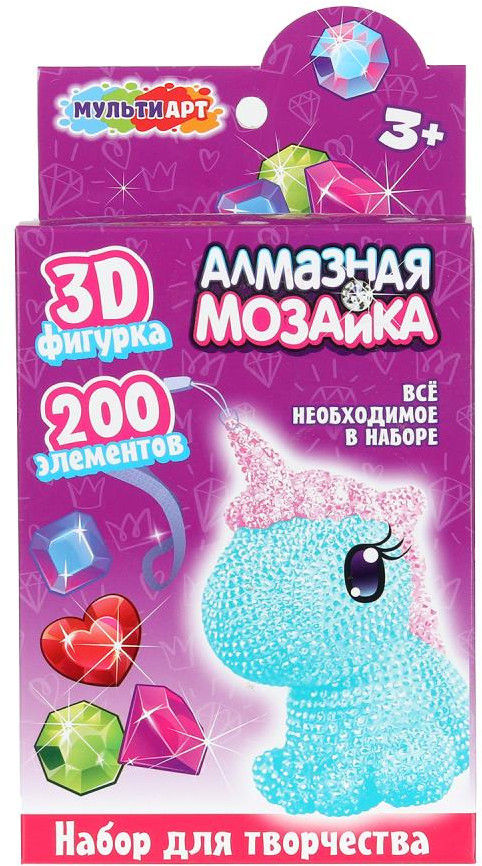 Фигурка-брелок алмазной мозаикой «Единорог» | Multi Art