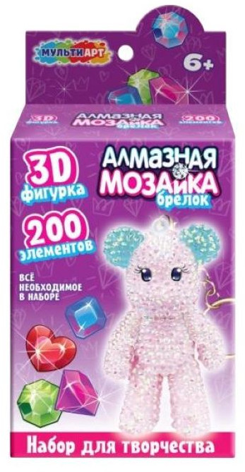 Фигурка-брелок алмазной мозаикой «Мишка» | Multi Art