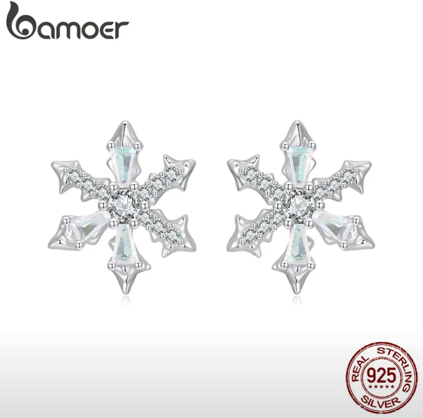 Серьги-гвоздики женские «Зимняя сказка» | Bamoer