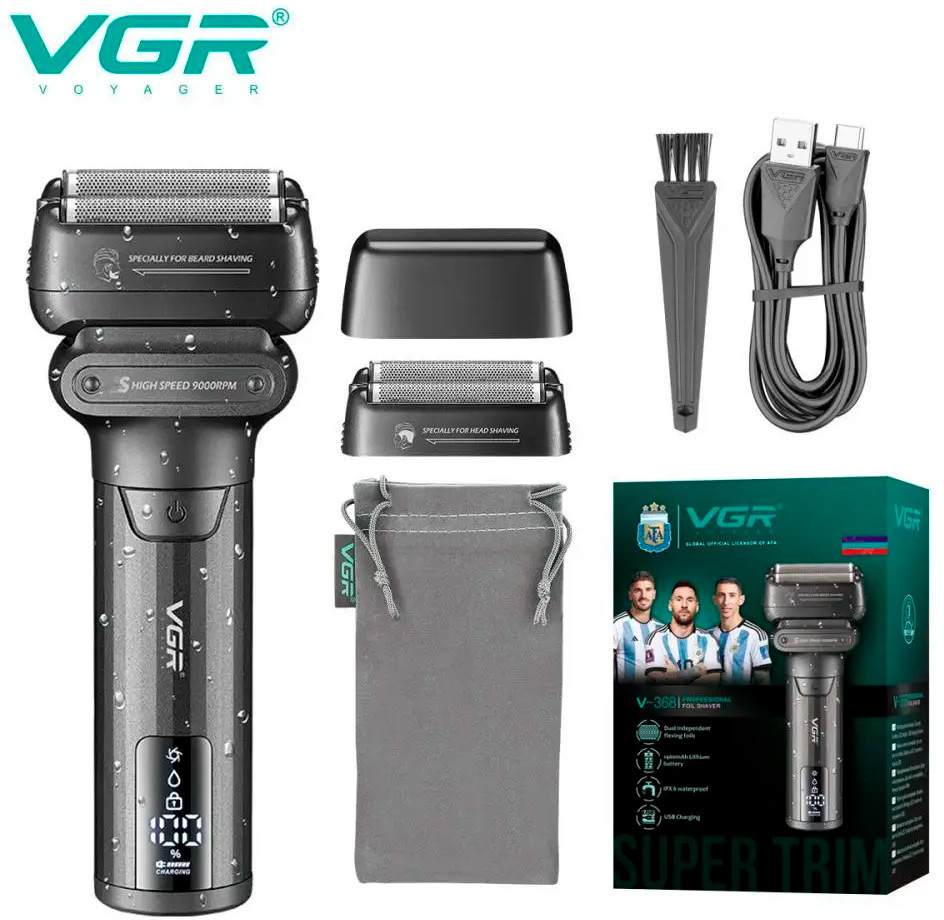 Электробритва-триммер универсальная V-368 Black Shaver | VGR